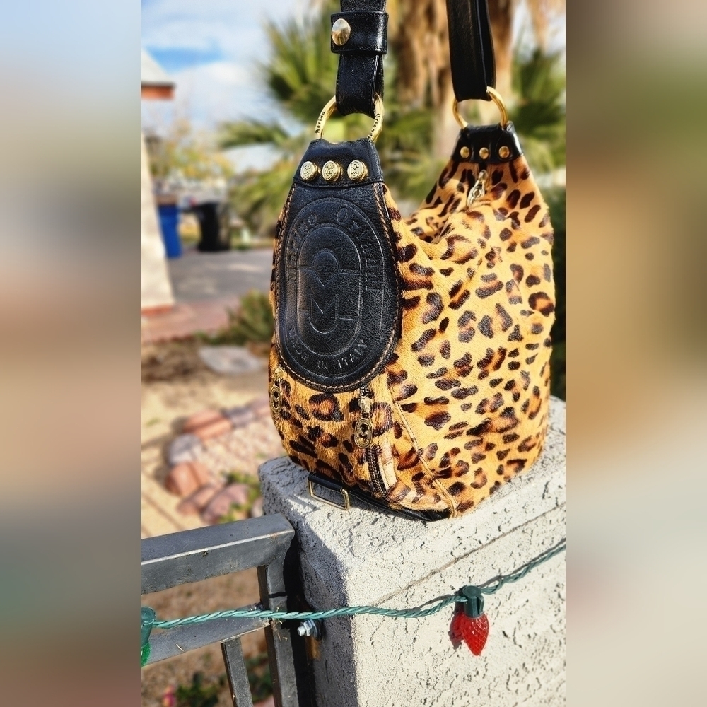 Vintage Marino Orlandi Italian Designer Cheetah‎ Haircalf  Crossbody Bag Purse - Picture 13 of 16